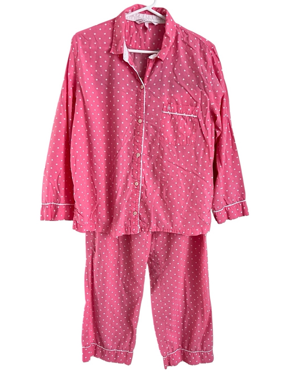 Victoria’s Secret Pink Polkadot Pajama Set PJ Sleep Lounge Feminine Medium